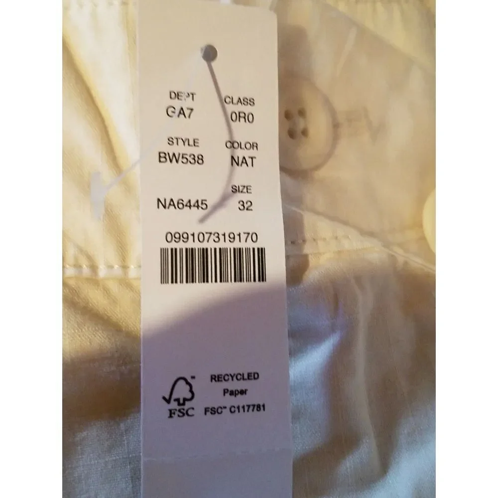 J Crew Cargo Pants Womens‎ 32 Natural Beige Ripstop Cotton Wide Leg BW538